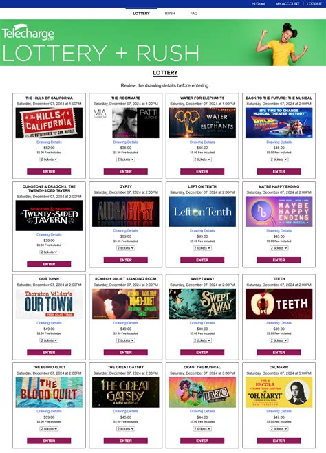 telecharge lottery|telecharge tickets broadway shows.